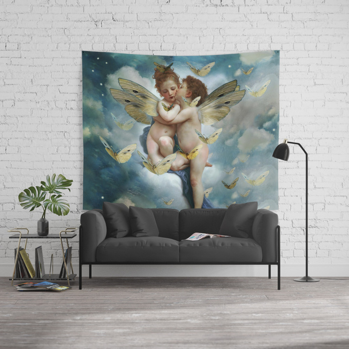 angels-in-love-in-heaven-with-butterflies-tapestries